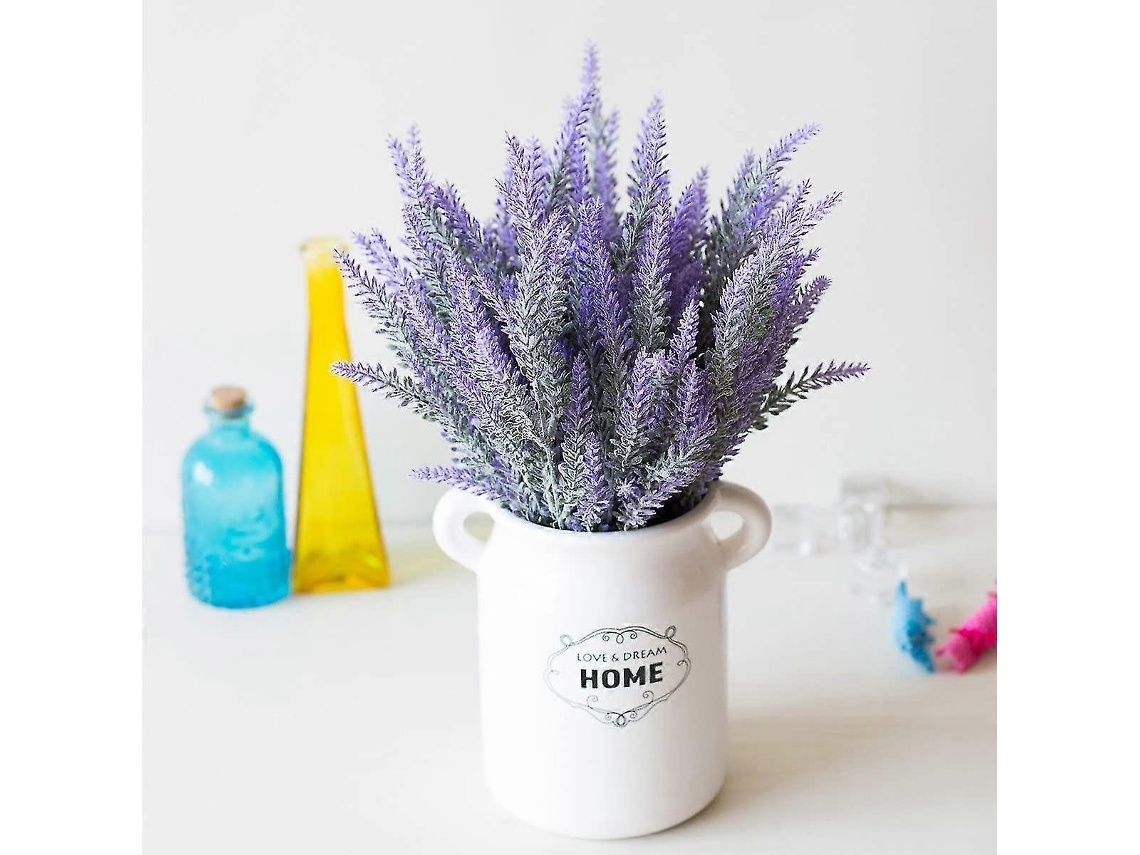 Lavanda Artificial, Buquê de Plantas de Plástico, Decoração Familiar, Casamento, Casamento, Jardim, Varanda, 4 Peças, Rosa Slowmoose
