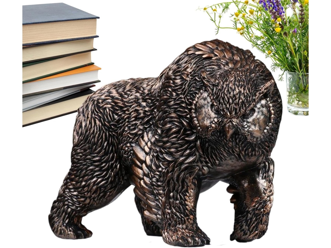 Est Tua de Urso para Exterior Decora o Campestre Escultura Cabe a com Design Moderno em Resina Jardim P Tio Ou Mesa VAYOTOY
