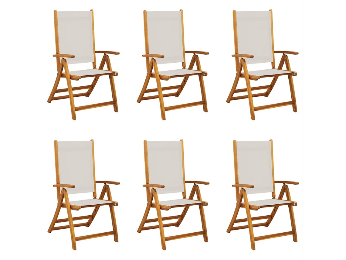Maison Exclusive - Cadeiras De Jardim Dobráveis 6 Pcs Acácia Maciça E Textilene