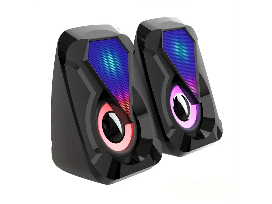 Mini Colunas de Computador Usb Estéreo Rgb Desktop Subwoofer Áudio Pc Notebook Alto-Falante de Mesa GERTIZ
