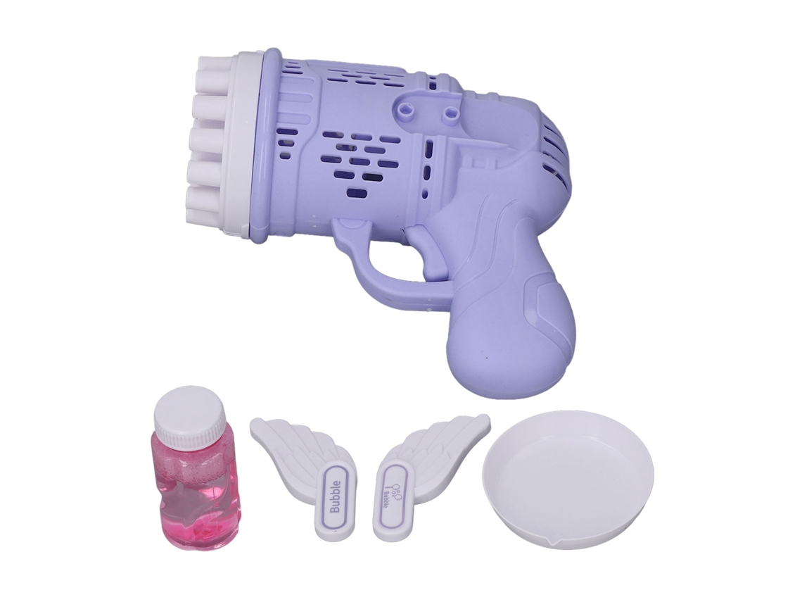 Primerox máquina de Bolhas Elétrica Infantil 23 Orifícios Automática com Solução Roxa