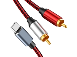 Cabo De Áudio Usb-c Para 2 Conectores Macho Tablet, Alto-falante,
