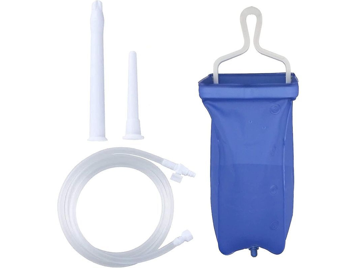 Kit de Bolsa para Enema Fasst para Casa e Viagem, 2 Litros, Limpeza Intestinal Reutilizável para Homens e Mulheres