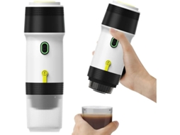 Cafeteira portátil 3 em 1 Yizhood, cafeteira elétrica com cápsulas concentradas aquecíveis para uso doméstico e automotivo, branca