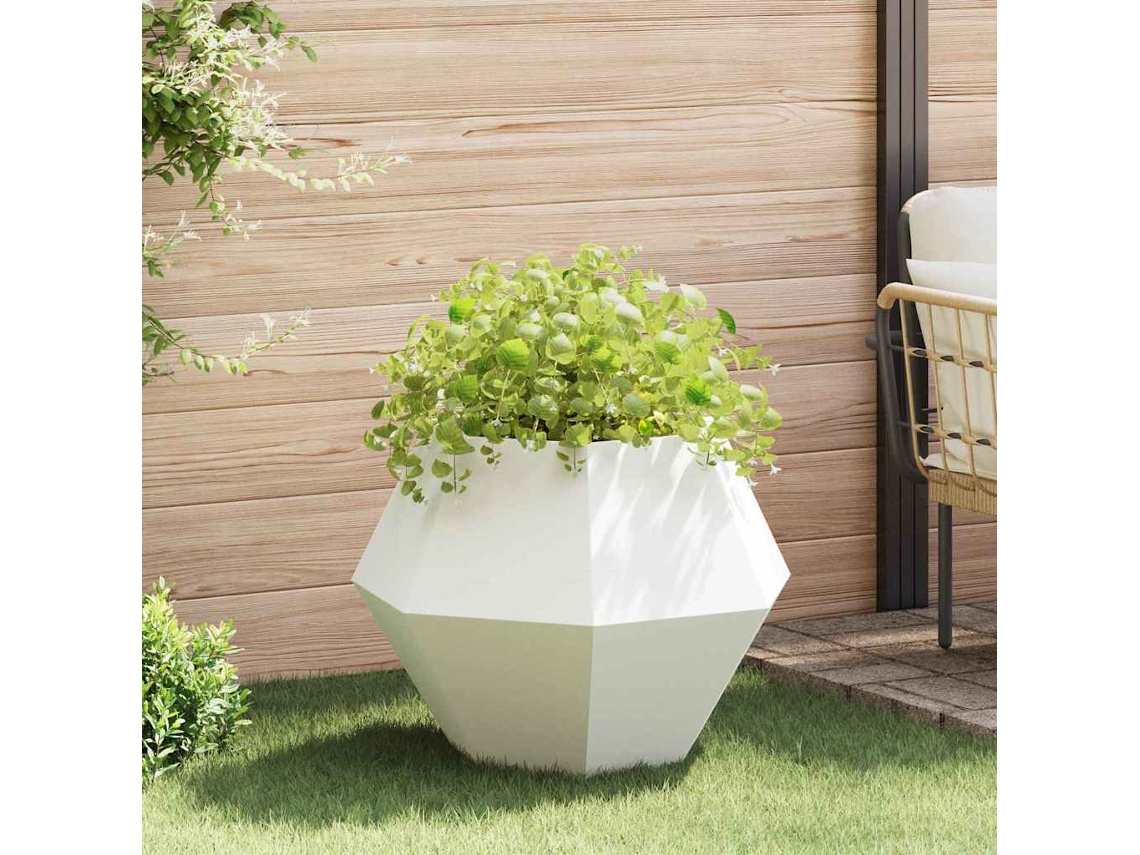 Vidaxl Floreira Branco 75 X 75 X 60 Cm Aço