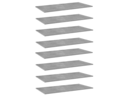 Vidaxl Prateleiras Estante 8pcs 80x30x1,5cm Contrapl. Cinzento Cimento
