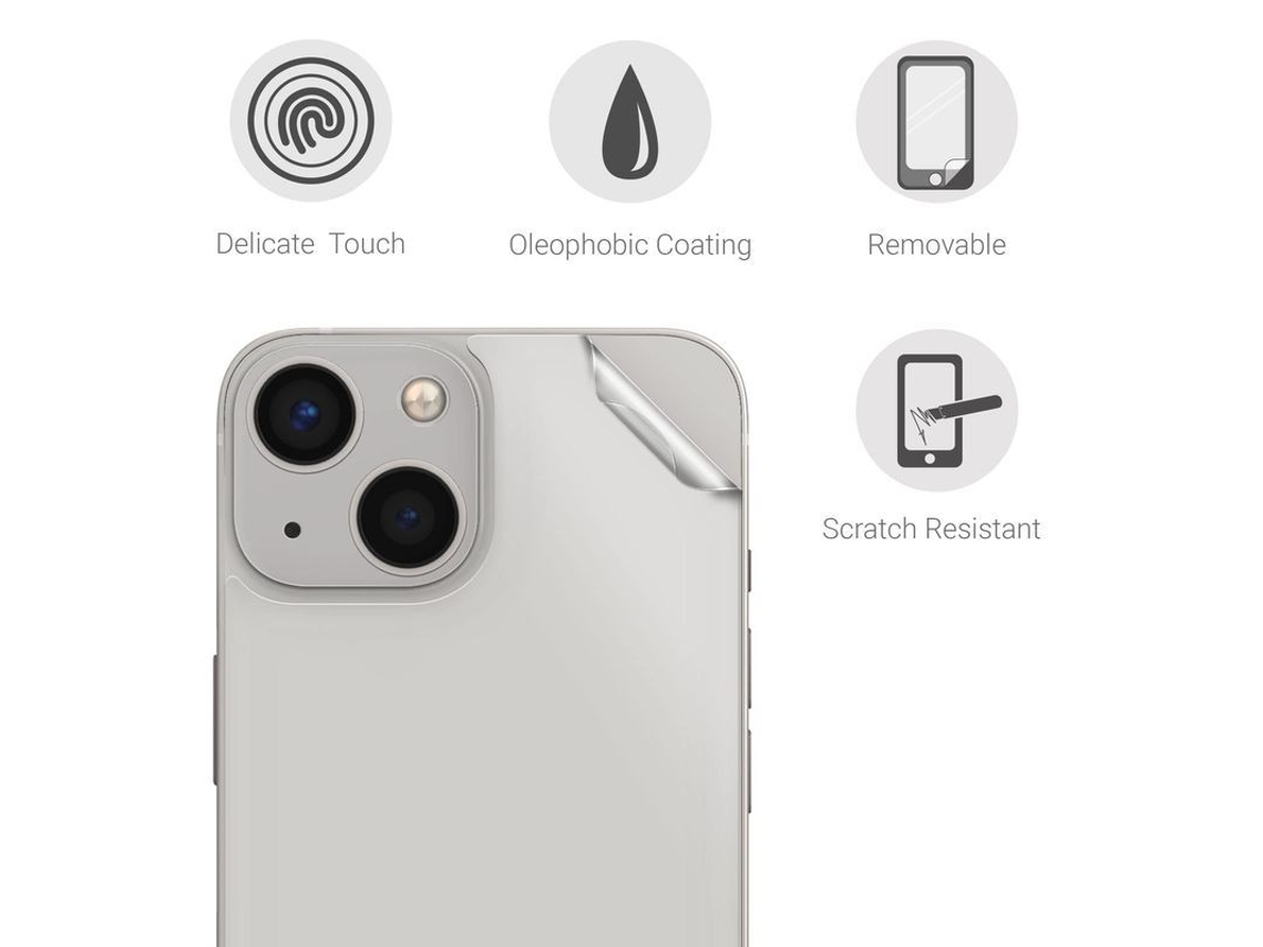2026 2 Protetores de Tela Traseira Hydrogel para Iphone 13 0.3mm Translúcido com Aplicativo Fácil