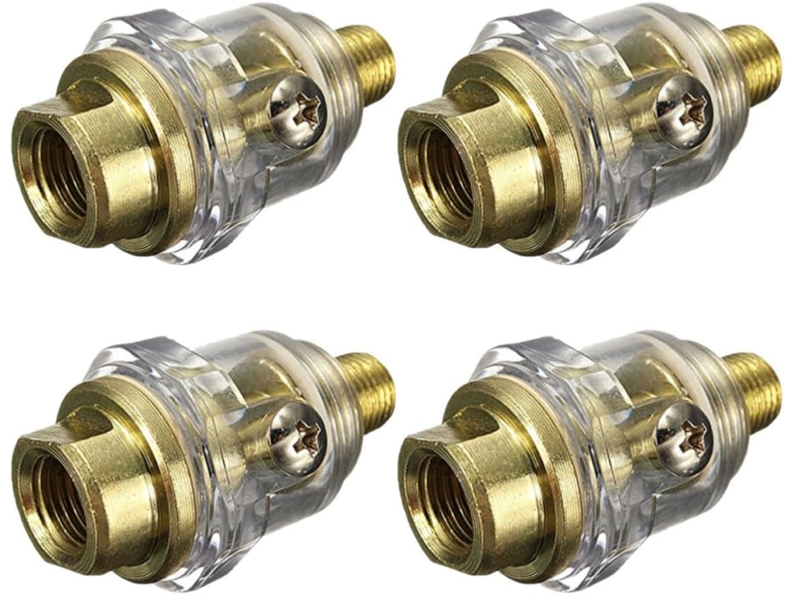 Conjunto De 4 Peças De Graxeiras Pneumáticas Industriais Com Interface De Alumínio De 1/4".