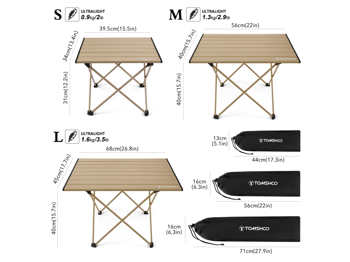 Mesa de Camping Plegable Ligera Aluminio Outdoor