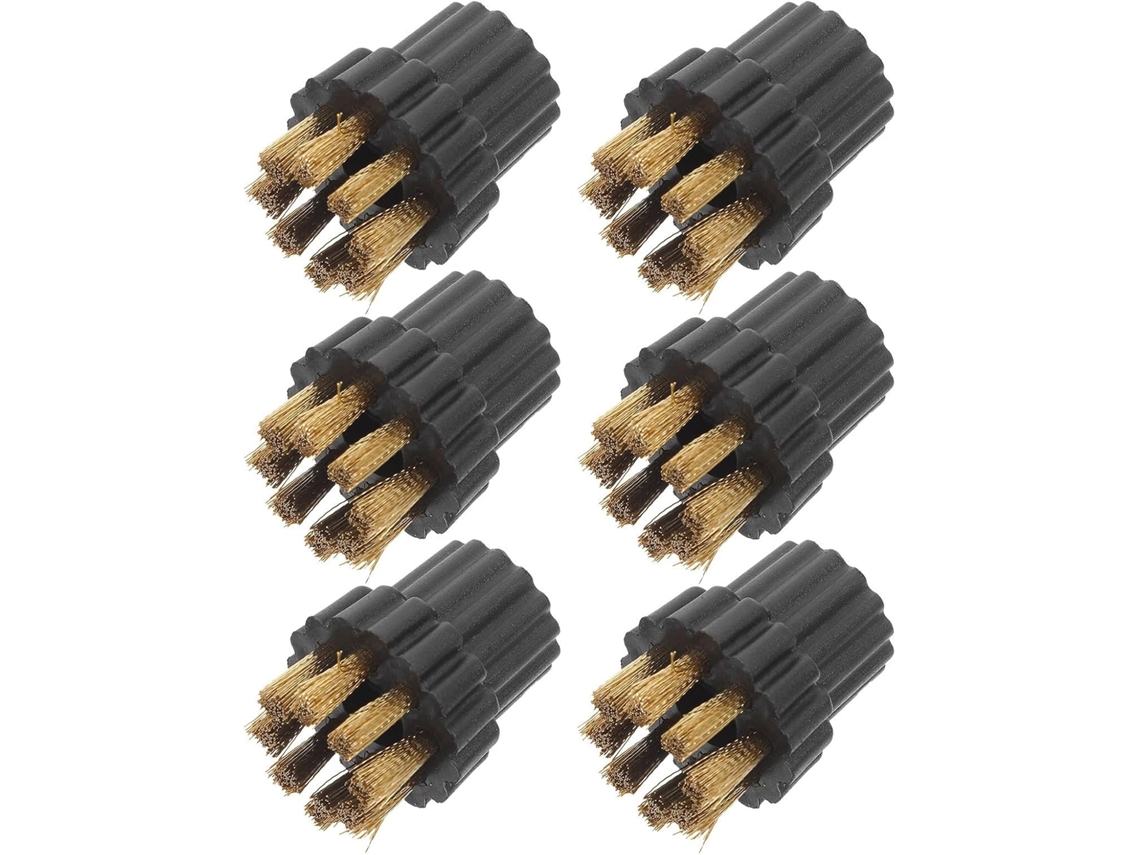Escovas De Cobre Para Limpeza Eficaz, Acessórios De Plástico E Cobre, Conjunto De 6 Peças Para Limpadores A Vapor Em