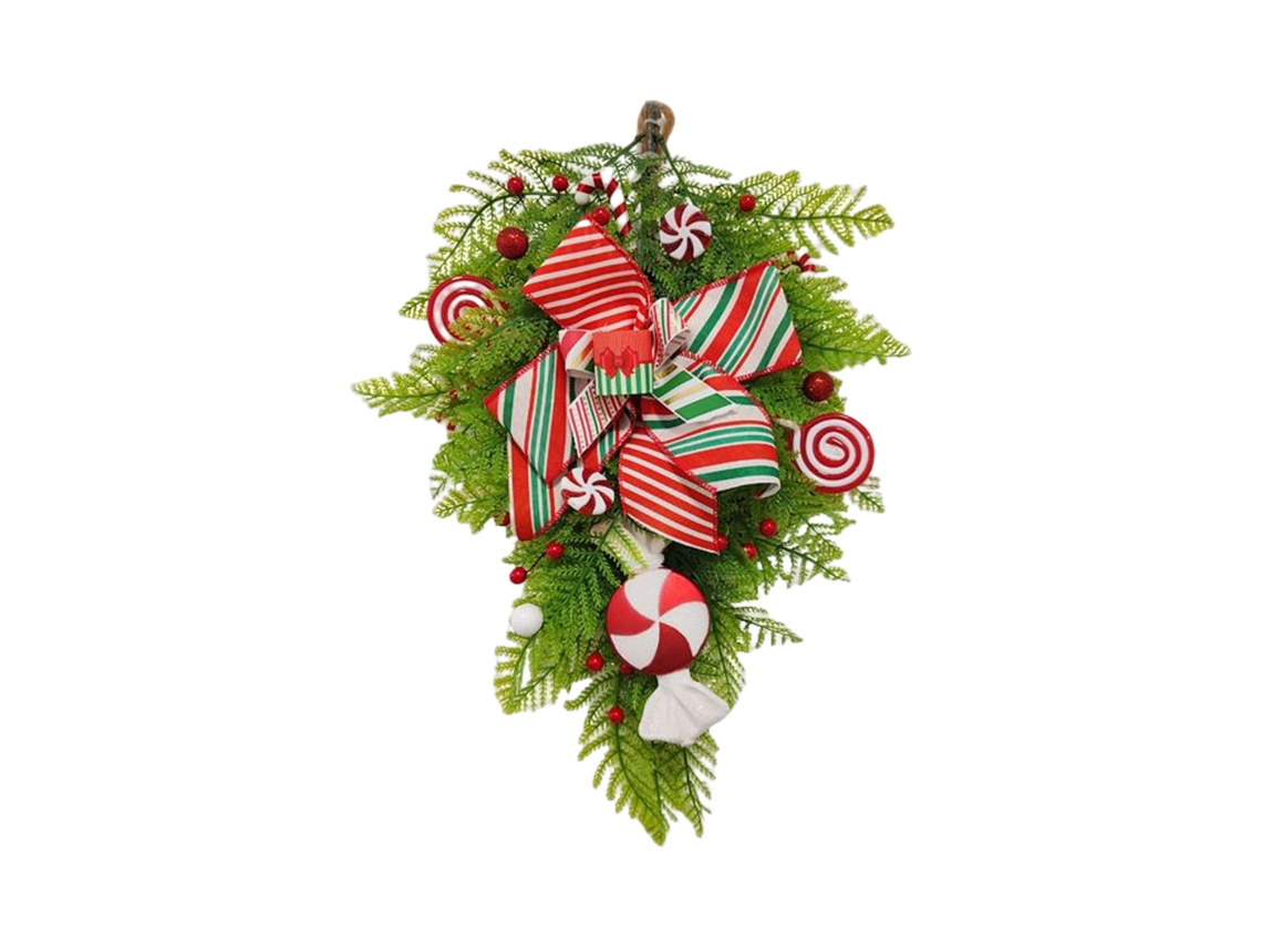 Decoração Porta Guirlanda Pirulitos Natal Andorinha Janela LAXISCREED
