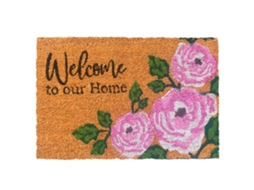 Relaxdays Capacho De Coco Welcome, 60×40 Cm, Antiderrapante, Resistente Às Intempéries, Interior/exterior, Multicolorido