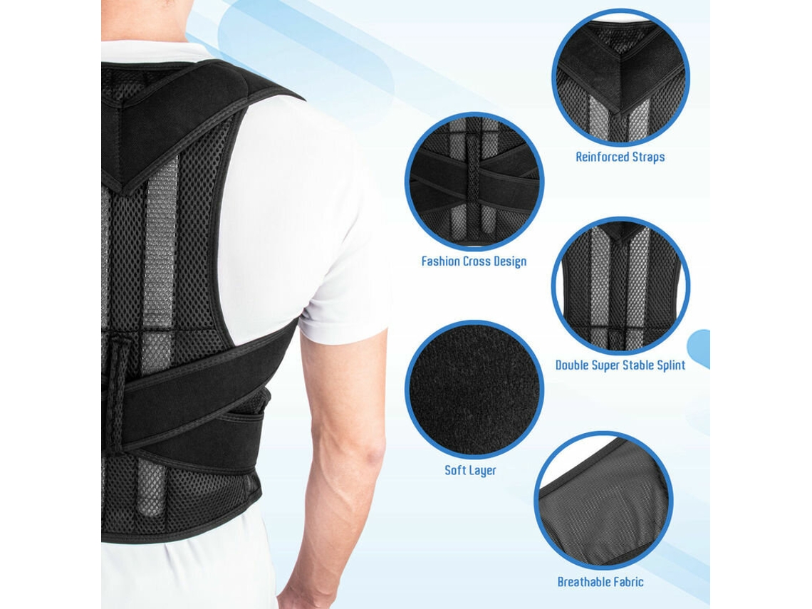 Xly005 Suporte Lombar Ajustável Confortável E Respirável Corretor Postural Para Ombros E Coluna Ideal Para Casa Escritório E Esportes