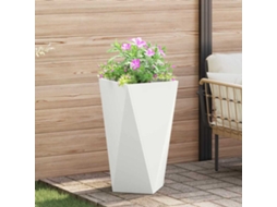 Vidaxl Floreira Branco 40 X 40 X 75 Cm Aço