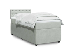 Vidaxl Cama Com Molas/colchão 100x200 Cm Veludo Cinza-claro