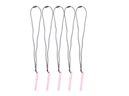 Primerox 5pcs Colar Mordedor Bebê Silicone Grau Alimentar Macio Elástico para Dentes Branco Rosa Claro