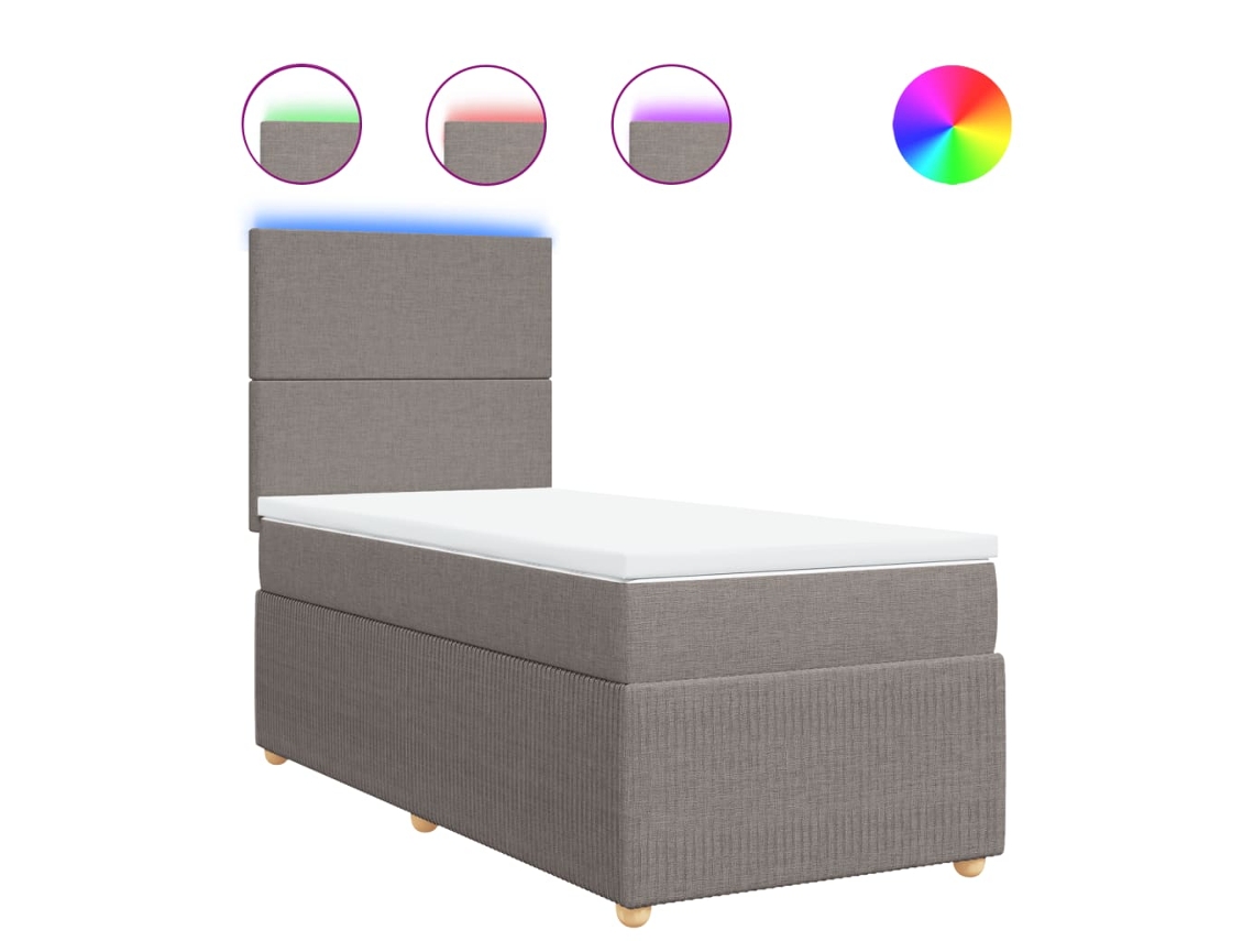 Box Spring Bed, Box Spring Beds Vidaxl Cinzento-acastanhado Tecido (100 X 200 Cm)