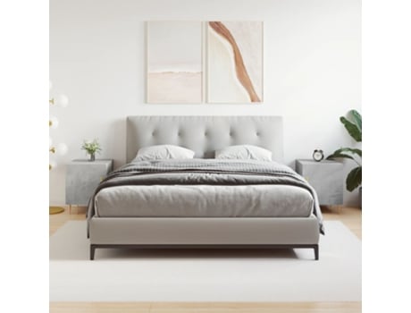 Mesa Cabeceira 2Un 40X40X50 Cm Derivados Madeira Cinza Cimento VIDAXL