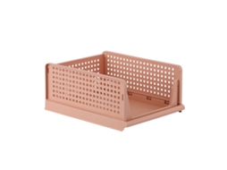 Cesta de Armazenamento Empilhável Pink com Trilhos S/MARCA