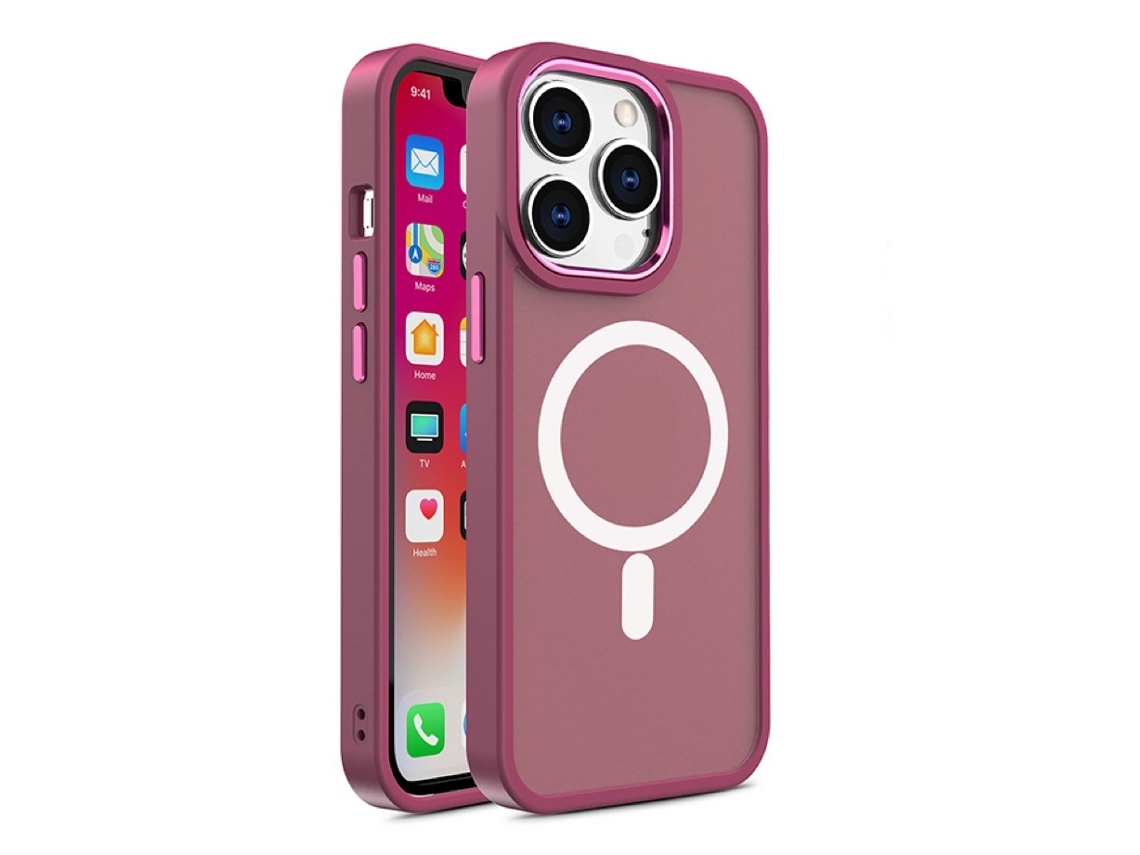 Lurelia Capa Carteira Para Iphone 15, Tpu, Magnética, Vermelho