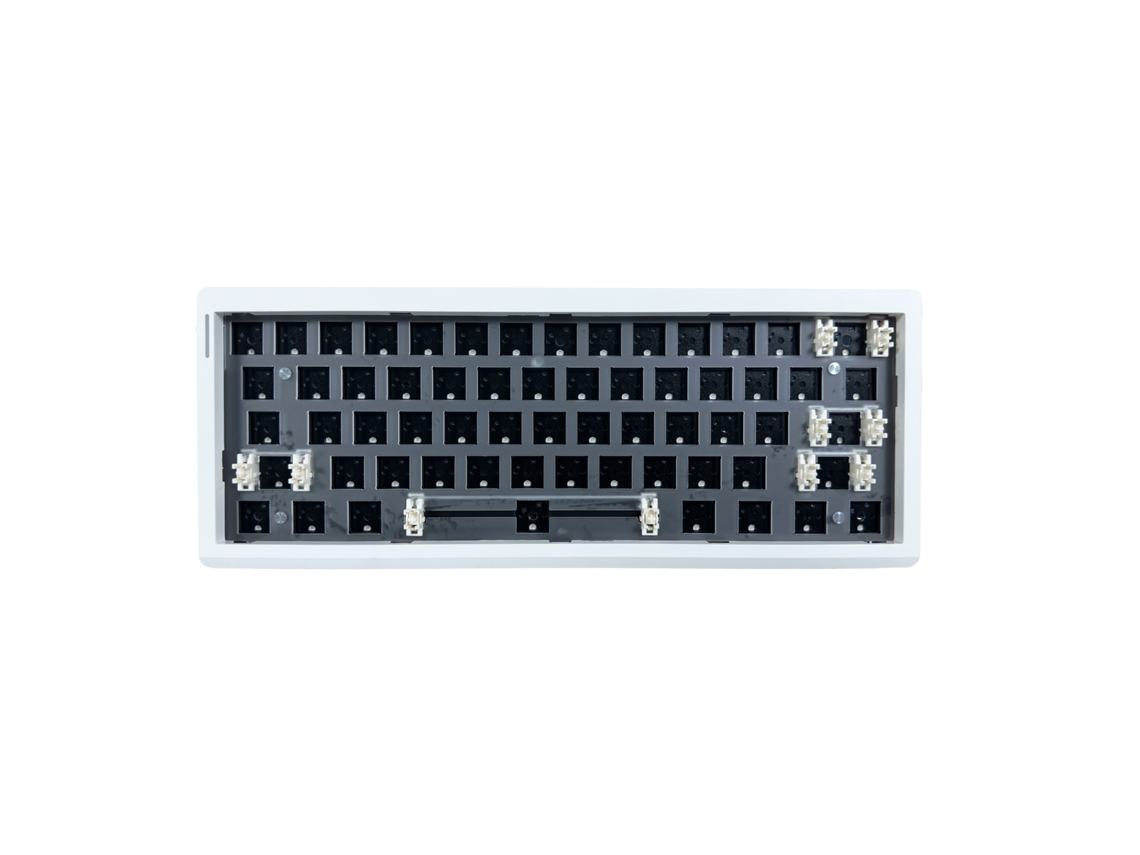 Kit De Teclado Mecânico (branco) Com Bluetooth 2.4g Sem Fio De 3 Modos, Retroiluminação Rgb E Estrutura Selada.