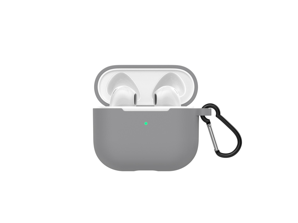 Funda de silicone compatível com 3 2021, proteção completa para auriculares wireless à prova de choque com mosquetão | S/MARCA
