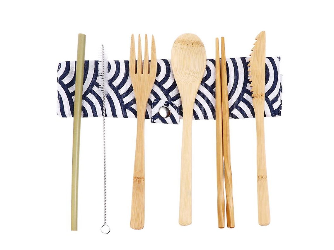 1 Conjunto De Talheres De Bambu Allinless