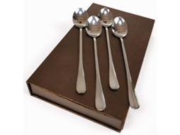 4 Peças Conjunto De Colheres Em Aço Inoxidável Gravado Com Inscrição De Casal Para Recordar Bonitos Momentos 19cm Com Bonita Caixa Magnética Sc3