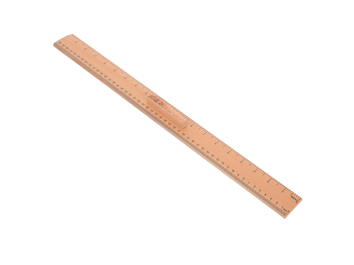 Régua De Madeira Para Costura, Tricô E Tricô, 50 Cm, Medição Precisa, Lado Liso