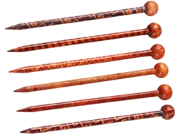 Conjunto de 6 pentes de cabelo de madeira em estilo étnico retrô, leves.