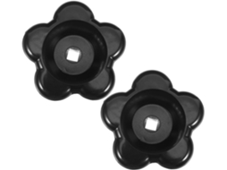 2 Torneiras De Mão Quadradas Em Baquelite Preta Com Alça Ergonômica