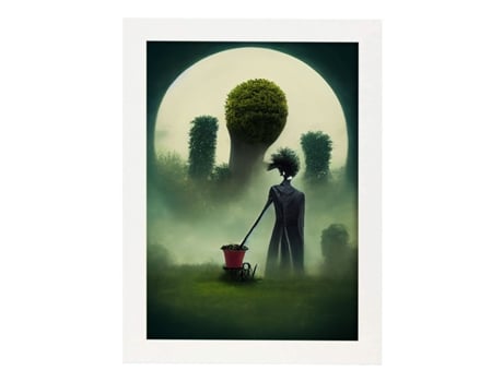NACNIC Generosa Lâmina De Jardineiro No Estilo De T Burton Ilustrações De Profissões E Negociações Inspiradas Na Arte Gótica E Escura A4 Marco Blanco