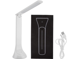 Luminária de mesa dupla e recarregável em LED, com 3 níveis de brilho, controle por toque e 18 lâmpadas de LED para leitura.