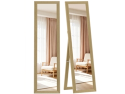 Espelho De Corpo Inteiro 157x37 Cm Com Moldura Em Mdf, Espelho De Chão, Inclinado Ou Para Pendurar Em Carvalho.
