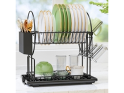 Pratos Pratos Drainer 2 Níveis com bandeja coletora de gordura e drenagem em aço inoxidável. -aquaforge