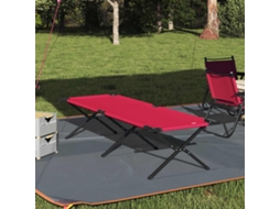 Vidaxl Cama De Camping Dobrável Manual Vermelho 210 X 80 X 46 Cm