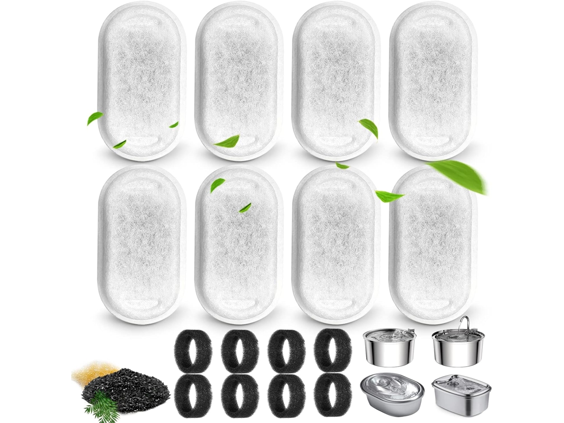 Filtros Reposição Bebedouro Gato, Compatível 2l e 3,2l, Kit com 8 Unidades ESSÊNCIACASA