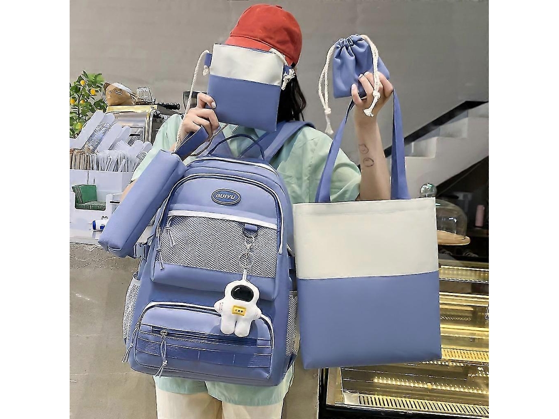 Conjunto De Mochilas Fofas Para Laptop Com 5 Peças, Mochila Escolar De Grande Capacidade, Mochila De Estudante Olysi Shop