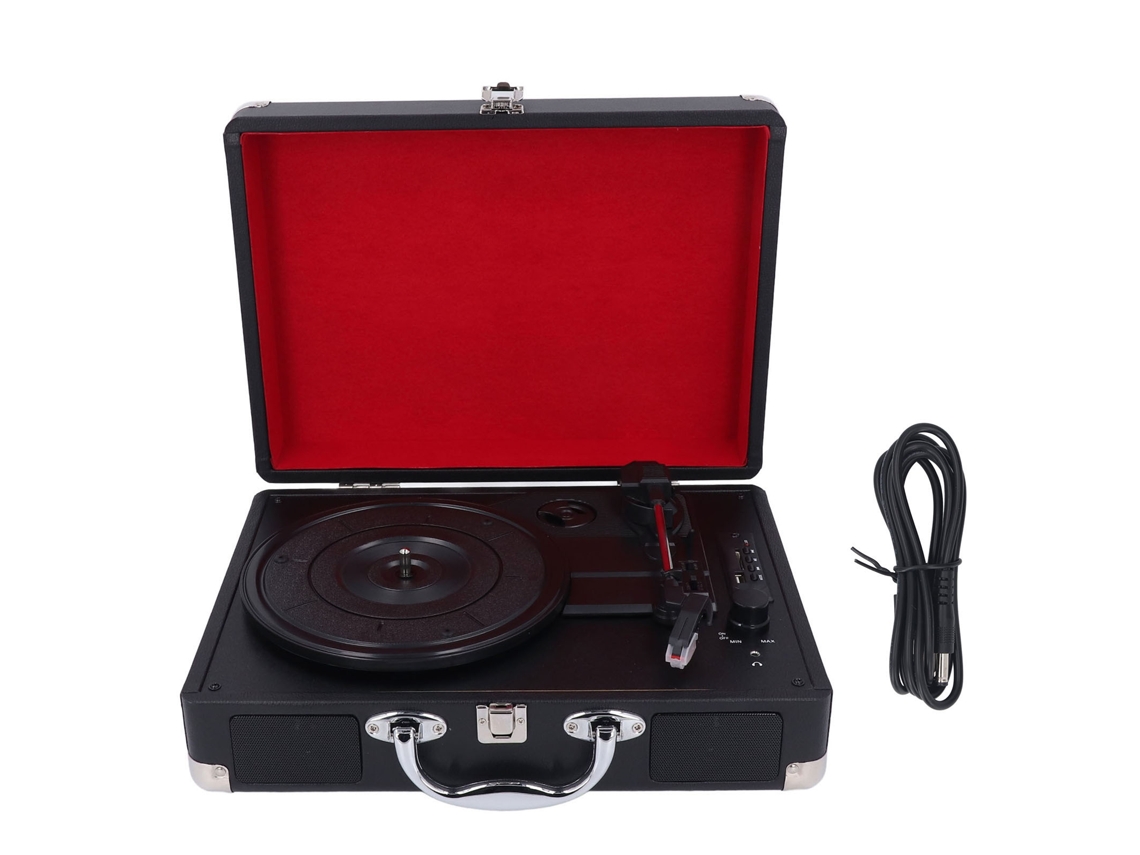 Tocador de discos vinil EOOCOO (reprodução bluetooth, usb, vintage 33/45/78 rpm)