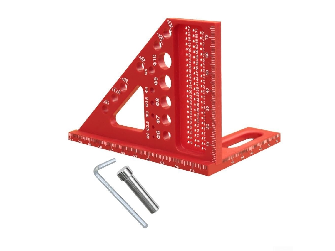 Régua De Medição De Precisão Multiangular Em Alumínio Transparente 3d