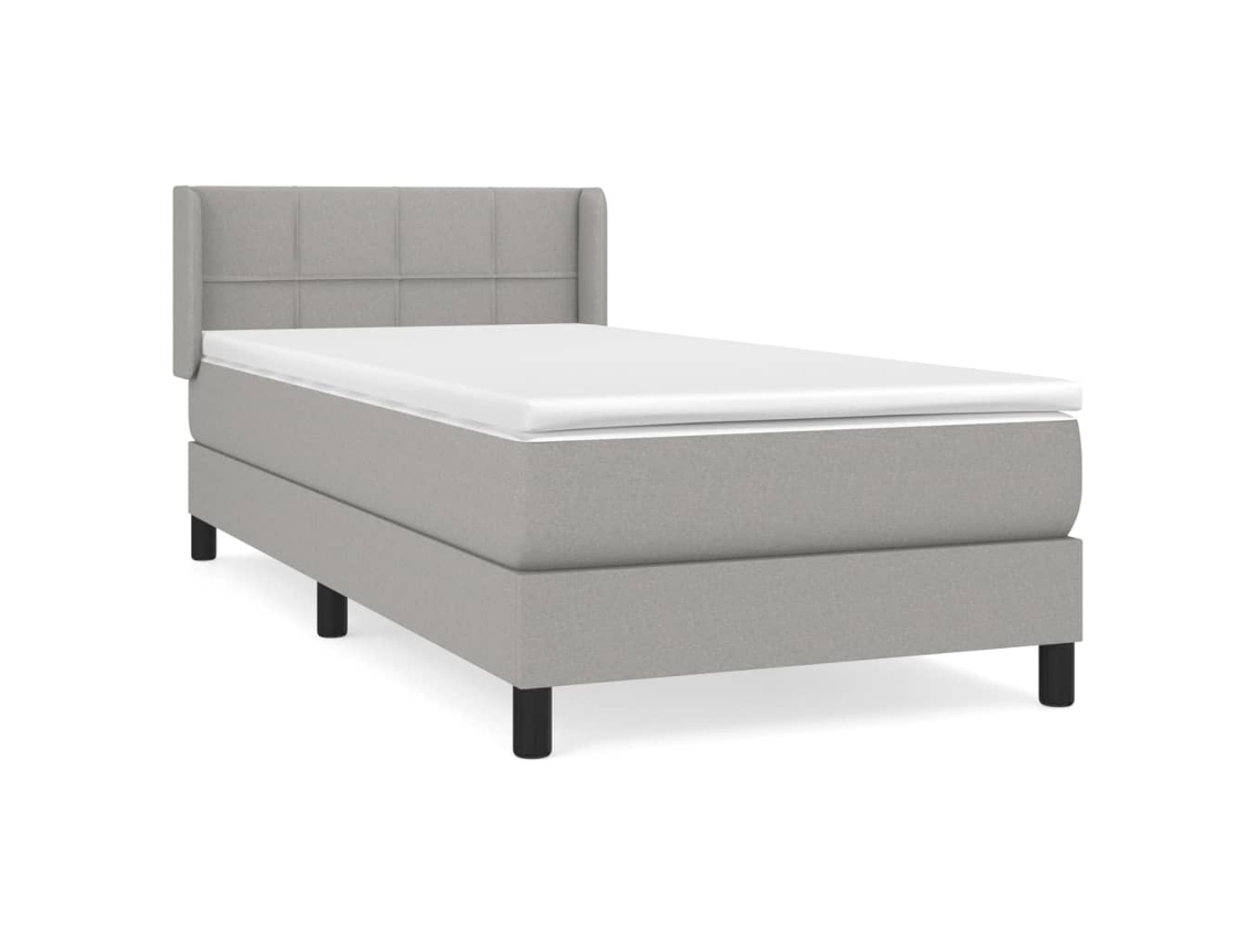Cama com Molas/colchão 80x200 Cm Tecido Cinza claro MAISON EXCLUSIVE