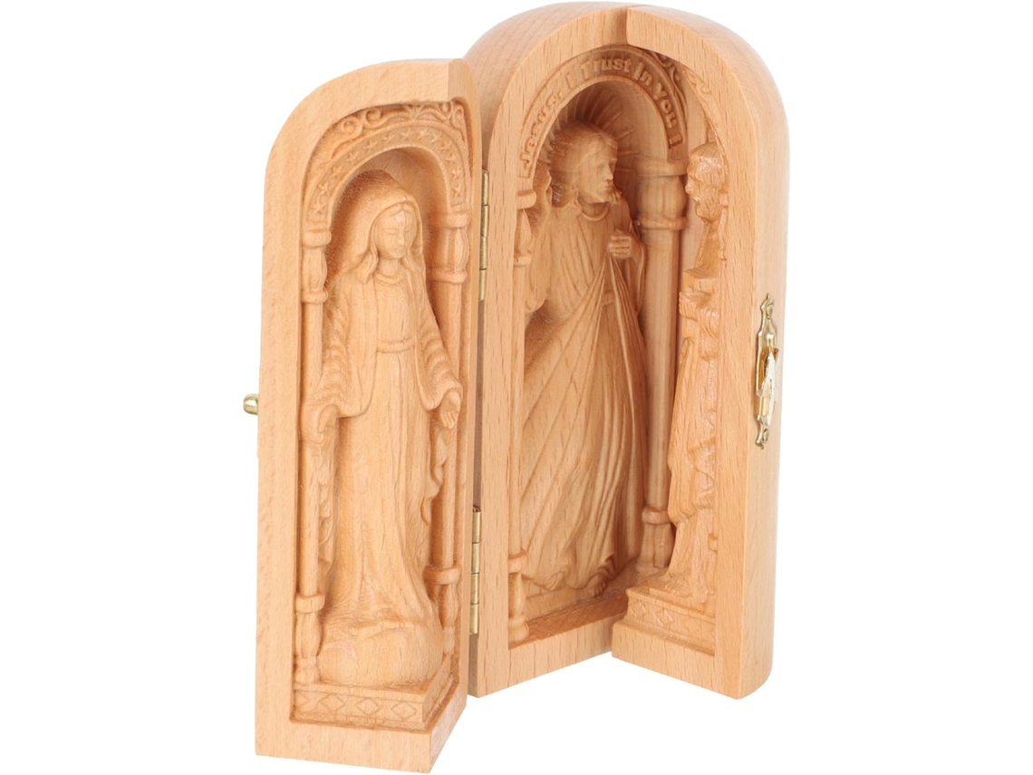Caixa Dobrável Estátuas Católicas Madeira 10 Decoração Religiosa Estar Escritório Estatuetas Presentes GOKOCO