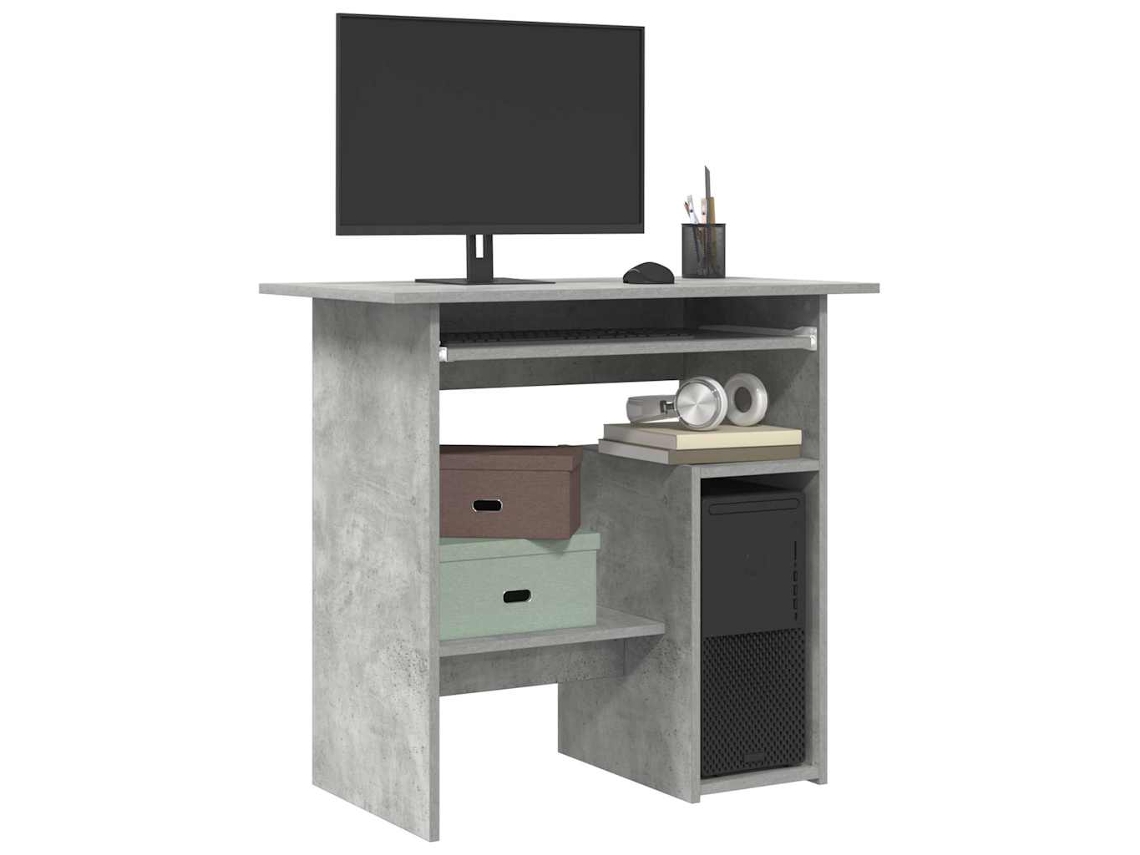 Secretária | Mesa | Escrivaninha 80x45x74 Cm Derivados De Madeira Cinzento Cimento