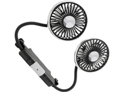Ventilador Universal Usb Para Carro Com Duas Cabeças, Luz, Rotação De 360° E Três Velocidades Para Uma Ventilação Ideal