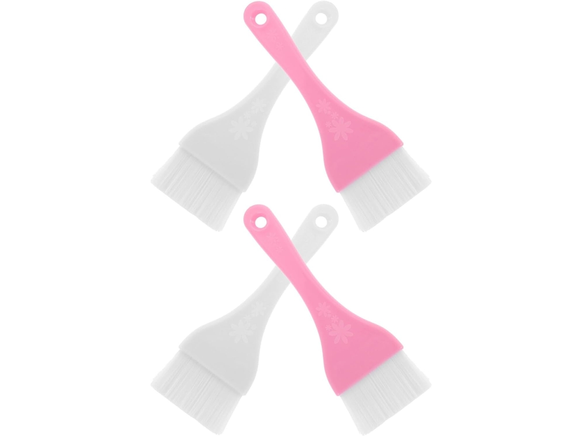 Conjunto de 4 pincéis grandes de maquiagem para viagem, pincel sólido para máscara facial e loção.