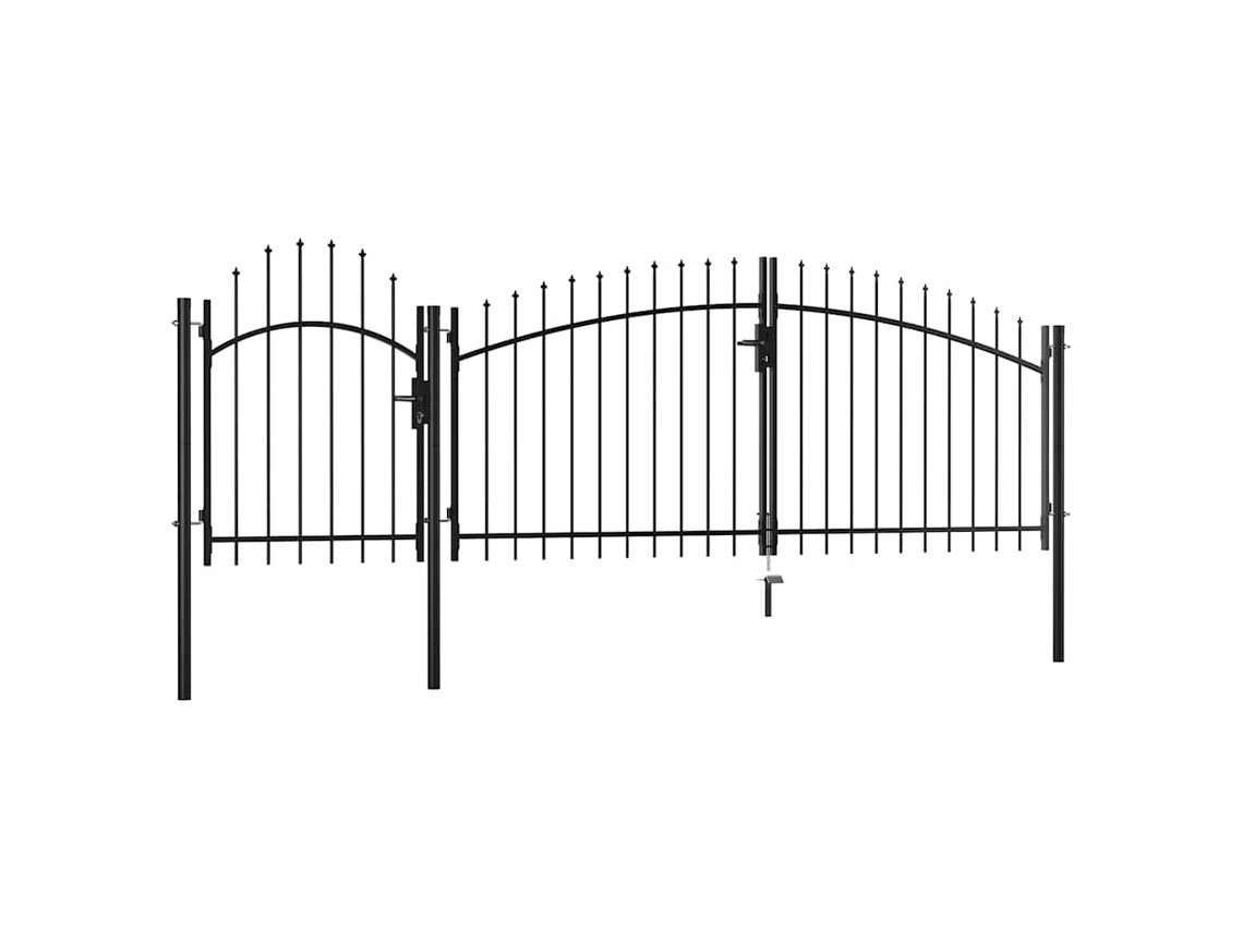Vidaxl Portão De Jardim Woerden Em Aço, 1,75 X 4 M, Preto