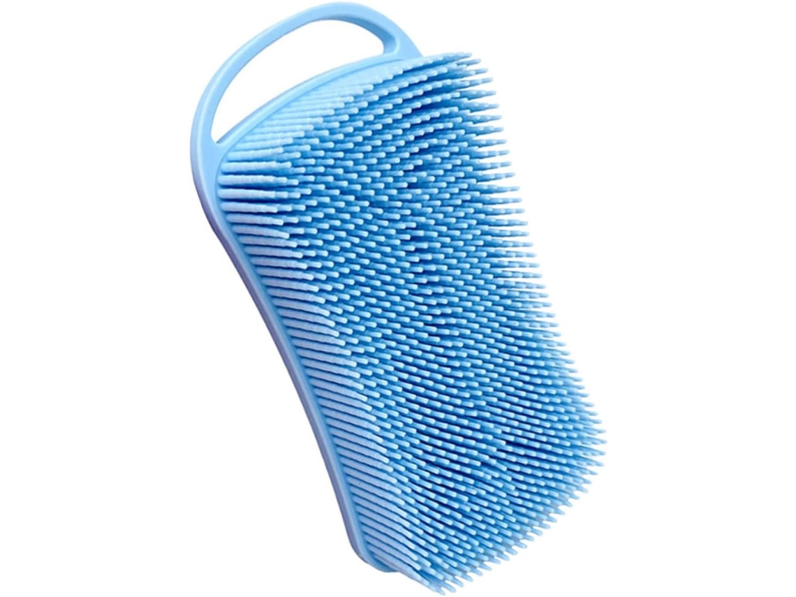 Escova De Banho Silicone Com Gancho, Escova De Chuveiro Dupla Face, Ferramenta De Banho Confortável