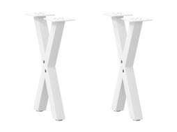 Vidaxl Pés Para Mesa De Centro Em Formato De X, 2 Peças, Branco, 38x(42-43) Cm, Aço