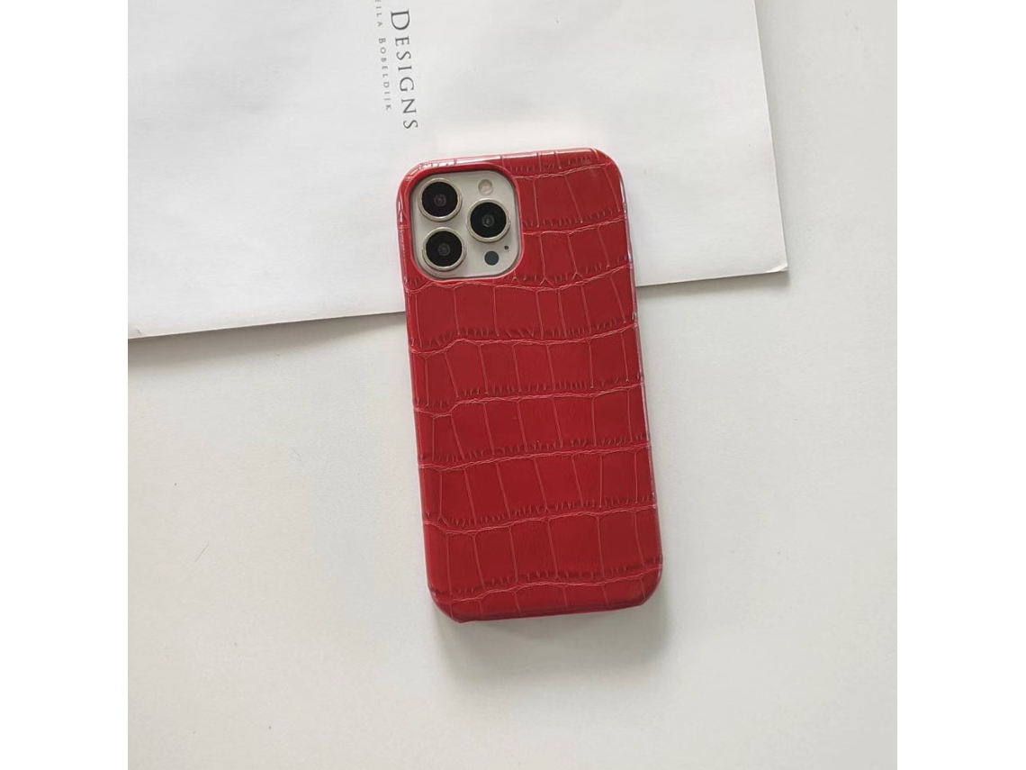 Capa Para Iphone 17 Air Vermelha Com Estampa De Crocodilo, Dissipação De Calor E Cor Sólida.