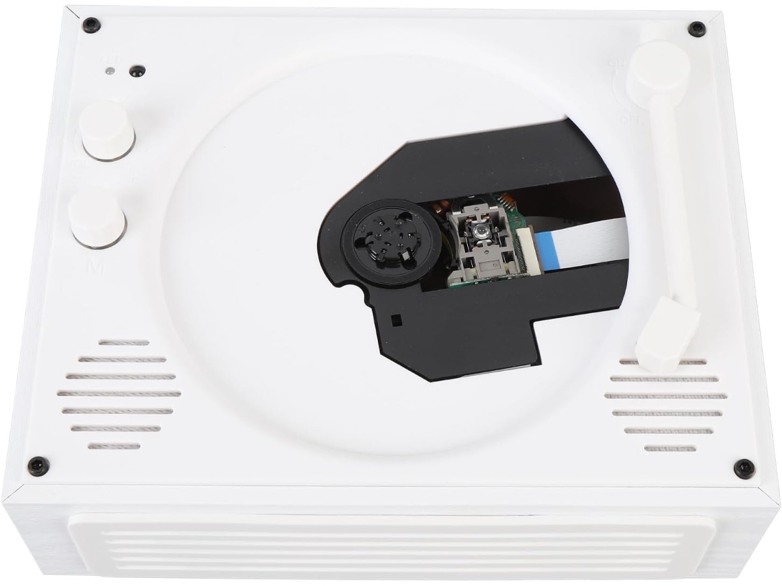 Leitor Cd Portátil Com Alto-falante Bluetooth - De Música Sem Fio Para Mesa, Reprodutor De Estéreo Mp3 Para